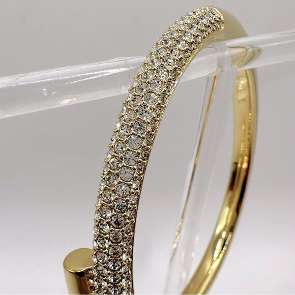 Swarovski Dextera Bangle Bracelet Gold Pave MEDIUM Hinge Clamper Quiet Luxury - Picture 4 of 12
